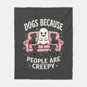 Creepy Halloween Dogs Because People Are Creepy Fleece Blanket