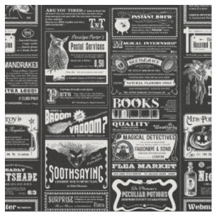 creepy halloween newspaper antique black fabric