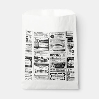creepy halloween newspaper antique white favour bag