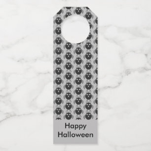 Creepy Halloween Owl Custom Bottle Tag