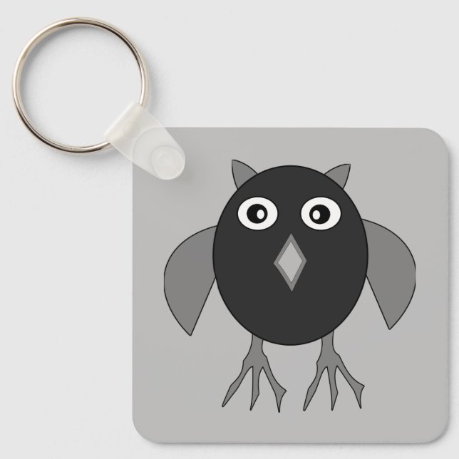 Creepy Halloween Owl Custom Key Ring (Front)