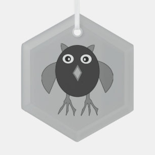 Creepy Halloween Owl Glass Tree Decoration