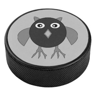 Creepy Halloween Owl Hockey Puck