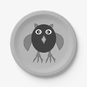 Creepy Halloween Owl Paper Party Plates