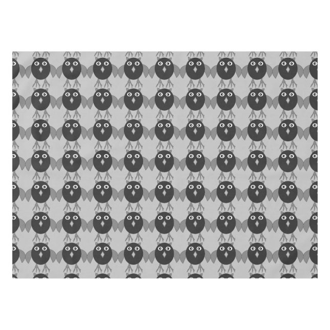 Creepy Halloween Owl Tablecloth (Front (Horizontal))