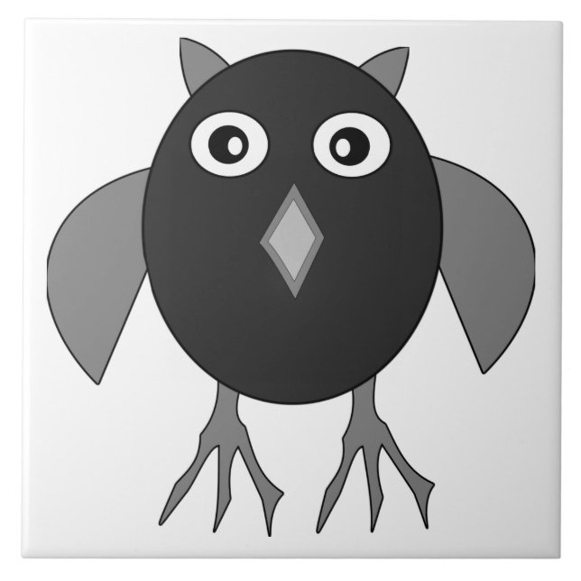 Creepy Halloween Owl Tile (Front)