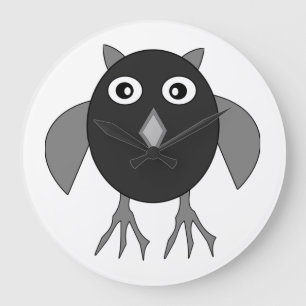 Creepy Halloween Owl Wall Clock