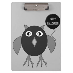 Creepy Halloween Party Owl Clipboard