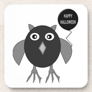 Creepy Halloween Party Owl Coaster