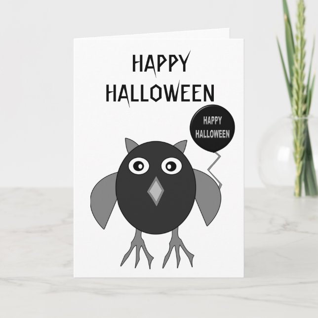 Creepy Halloween Party Owl Custom Card (Front)