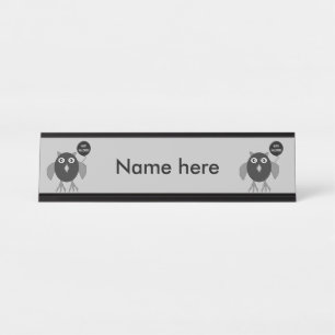 Creepy Halloween Party Owl Custom Desk Sign