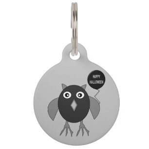 Creepy Halloween Party Owl Custom Dog Tag