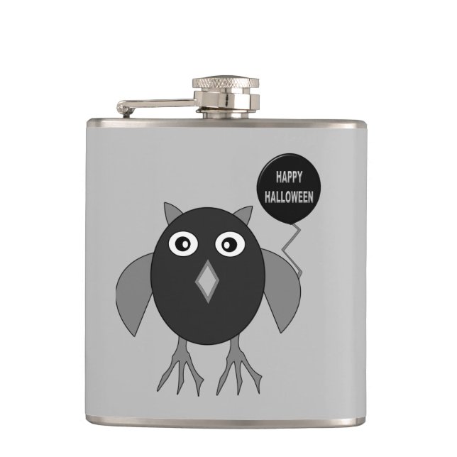 Creepy Halloween Party Owl Flask (Front)