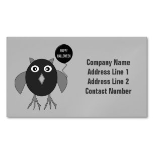 Creepy Halloween Party Owl Magnetic Business Cards