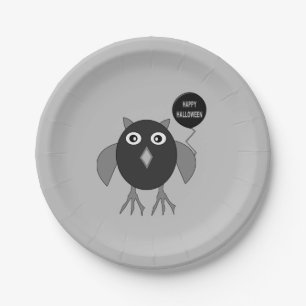 Creepy Halloween Party Owl Paper Party Plates