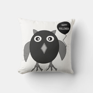 Creepy Halloween Party Owl Pillow