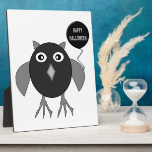 Creepy Halloween Party Owl Plaque
