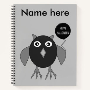 Creepy Halloween Party Owl Spiral Notebook