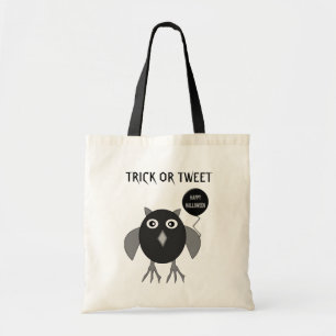 Creepy Halloween Party Owl Trick or Tweet Custom Tote Bag