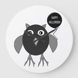 Creepy Halloween Party Owl Wall Clock