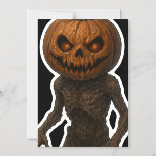 Creepy Halloween Pumpkin Monster Sticker  Magnetic Invitation