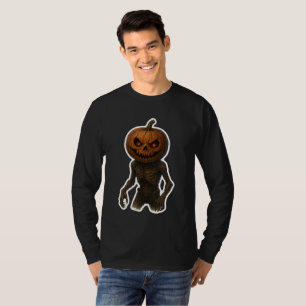 Creepy Halloween Pumpkin Monster Sticker T-Shirt