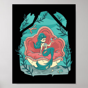 Creepy Halloween Sea Nymph Underwater Costume  Poster