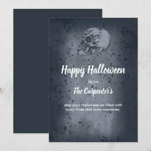 Creepy Halloween Skull Holiday Card