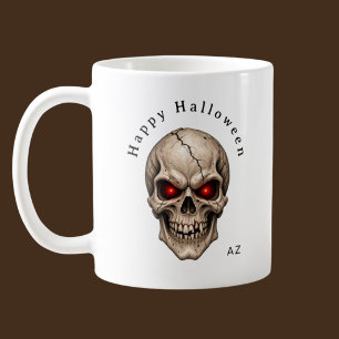 Creepy Halloween Skull Personalised Coffee Mug
