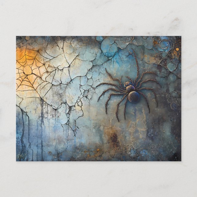 Creepy Halloween Spider Postcard (Front)