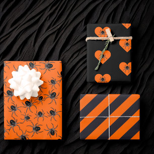 Creepy Halloween Spiders Wrapping Paper Sheet