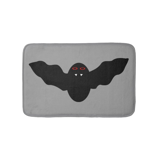 Creepy Halloween Vampire Bat Bath Mat (Front)