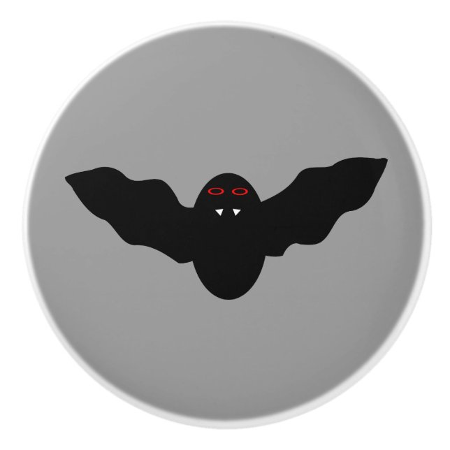 Creepy Halloween Vampire Bat Ceramic Knob (Front)