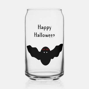 Creepy Halloween Vampire Bat Custom Can Glass