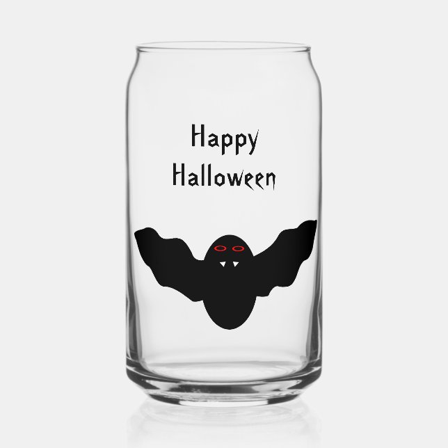 Creepy Halloween Vampire Bat Custom Can Glass (Front)