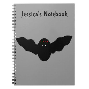 Creepy Halloween Vampire Bat Customisable Notebook