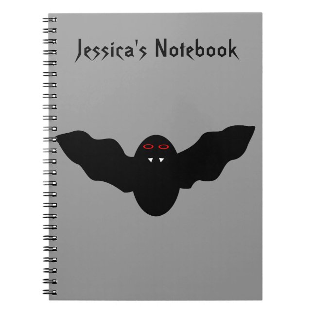 Creepy Halloween Vampire Bat Customisable Notebook (Front)