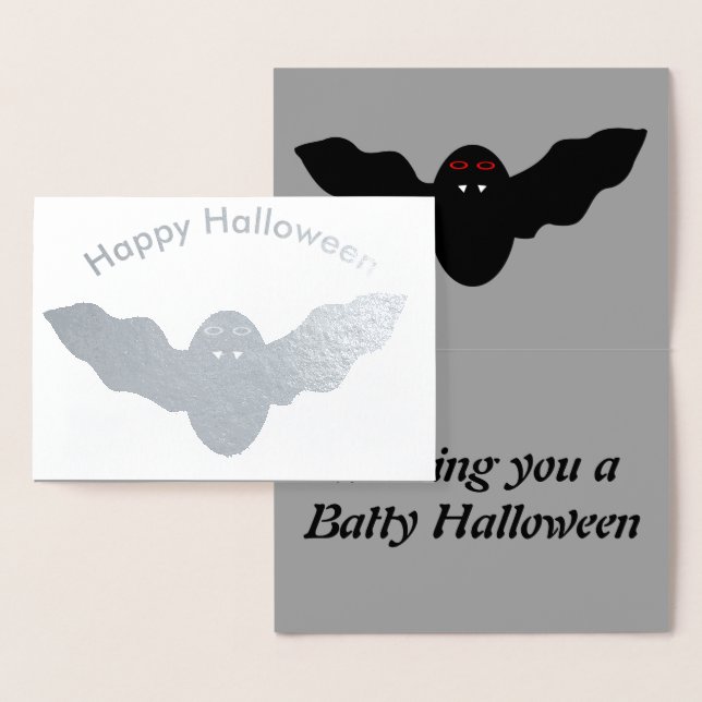 Creepy Halloween Vampire Bat Foil Card (Display)