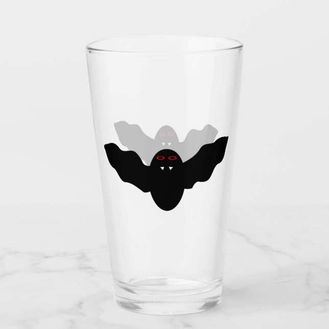 Creepy Halloween Vampire Bat Glass (Front)