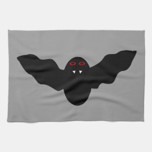 Creepy Halloween Vampire Bat Kitchen Towel
