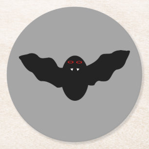 Creepy Halloween Vampire Bat Paper Coasters