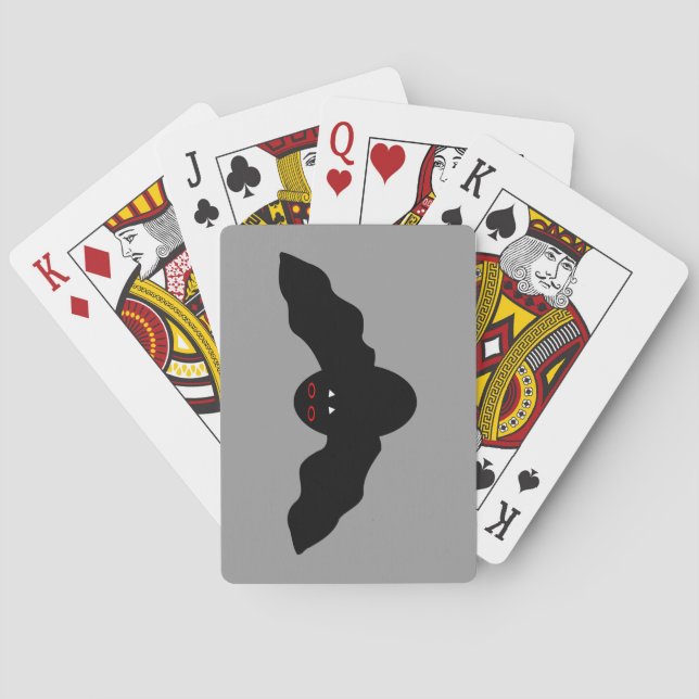 Creepy Halloween Vampire Bat Playing cards (Back)