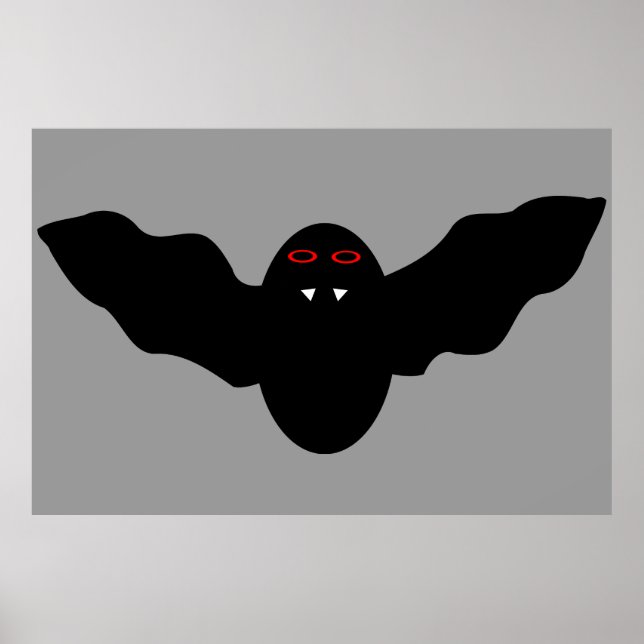 Creepy Halloween Vampire Bat Poster (Front)