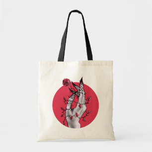 Creepy Hand With Rose And Thorns Gothic Art Tote Bag
