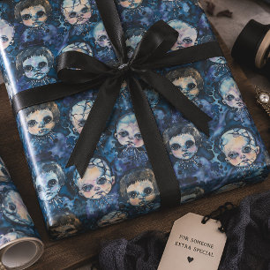 Creepy Haunted Dolls Gothic Halloween Wrapping Paper