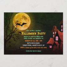 Creepy Haunted House And Bats Graveyard Halloween