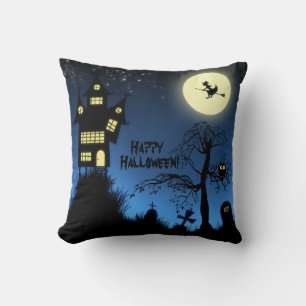 Creepy Haunted House Halloween Decorative Cushion