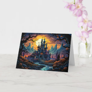 Creepy Haunted House   Happy Halloween Card