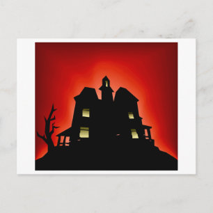 Creepy Haunted House Postcard