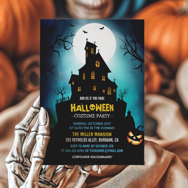 Creepy Haunted House Scary Halloween Party Invitation (Creator Uploaded)